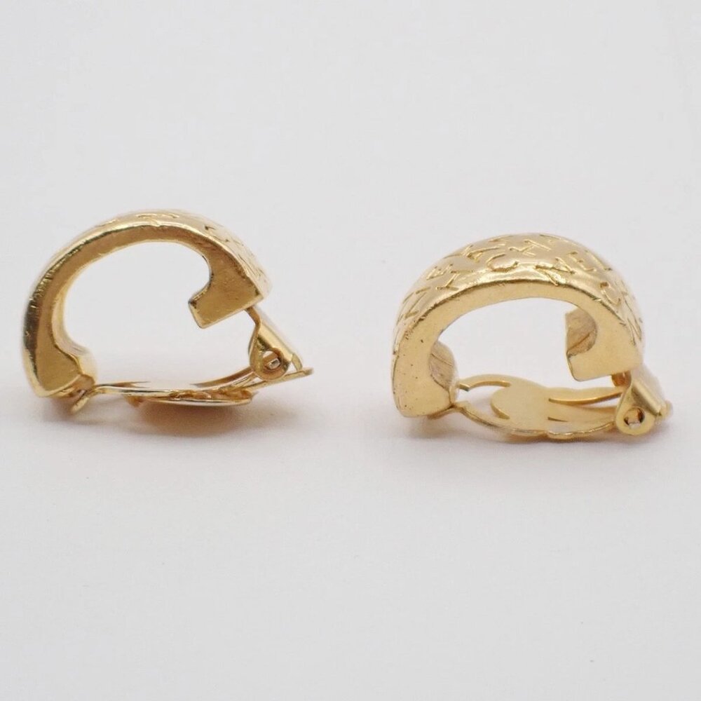 CHANEL CC Logo Earrings Clip-On GHW France 83RF992 - Picture 2 of 14